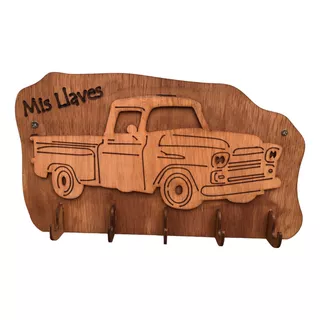 Colgador De Llaves De Madera Tipo Camioneta