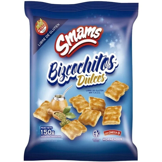 Bizcochos Dulces Azucarados Smams 150gr X1u | Sin Tacc