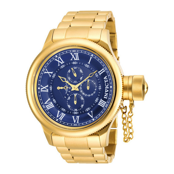 Reloj Invicta Pro Diver 17667 para hombre, color dorado, bisel, color dorado, fondo azul