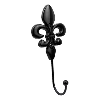 Gancho Longo Stradivari Metal P/ Toalha 2 Peças Decoração Cor Preto Fosco