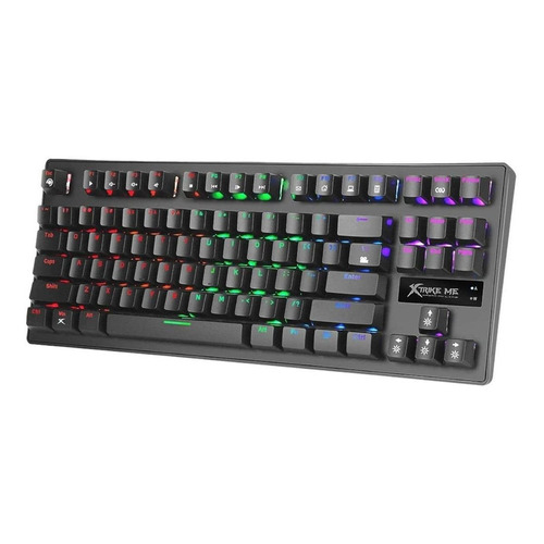 Teclado gamer Xtrike Me GK-979 QWERTY  Blue inglés US color negro con luz rainbow