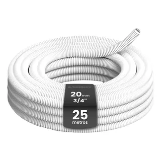 Caño Corrugado Liviano Genrod Getc20l 3/4´´ 20mm Blanco X25m