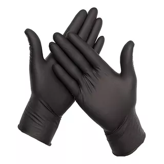 Caja 100 Guantes Desechables Negros Guante Nitrilo Talla S M L Libre De Polvo Guantes De Nitrilo Qatarshop 