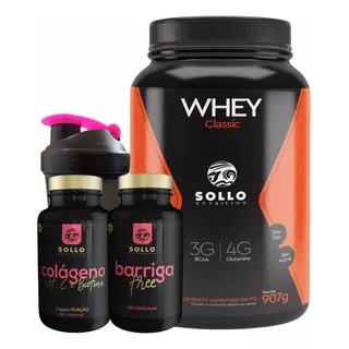 Kit Whey Protein 907g + Colágeno + Barriga Free + Shakeira