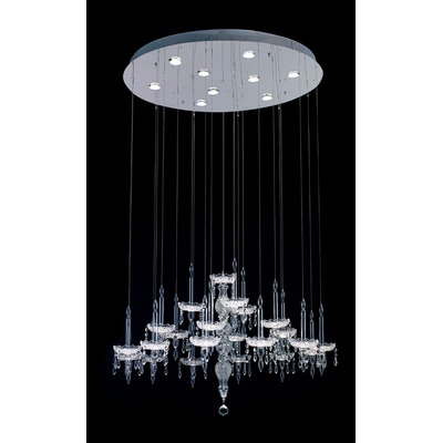 Araña Colgante Cairel Cristal Isabella 9 Luces Led 