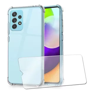 Mica + Funda Samsung Acrilico Rigido Transparente Uso Rudo Nombre Del Diseño A03s Color Transparente