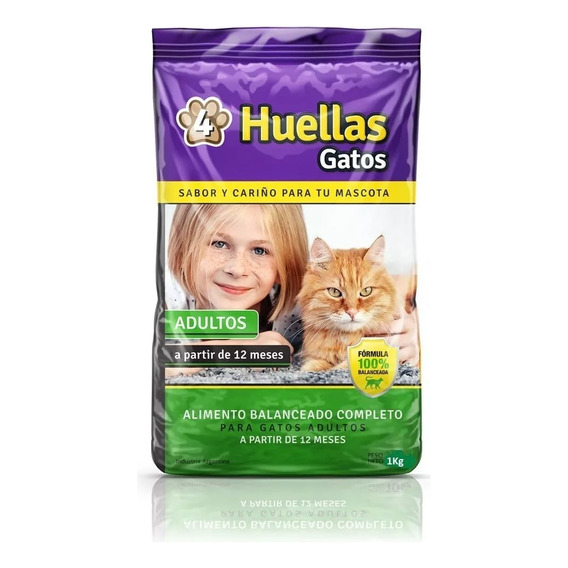 Alimento Para Gatos Adultos 4 Huellas Bolsa X 1 Kilo