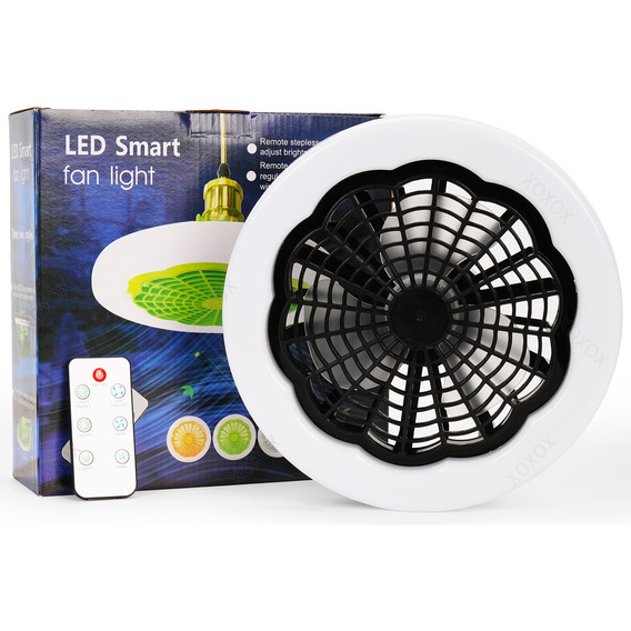 Ventilador Techo Lámpara Dimmable Led Luz 30w Control Remoto