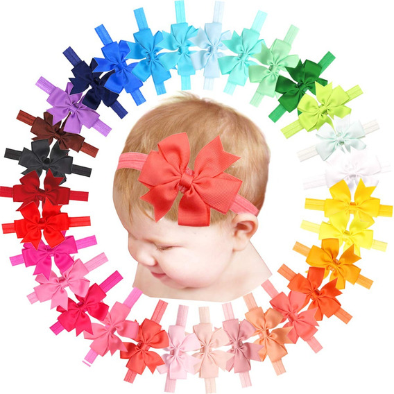 40 Colores Bebé Niñas Diademas Rrosgrain Cinta Pelo Arco 