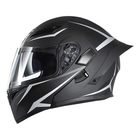 Casco De Moto De Cara Completa Abatible Con Doble Visera