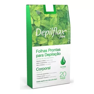 20 Folhas Pronta Cera Depilatória Corporal Hortelã Depilflax