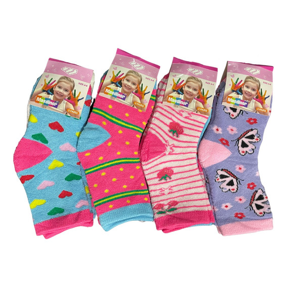 Pack 12 Calcetines De Toalla Grueso Niño O Niña