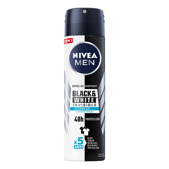 Nivea antitranspirante en aerosol men invisible black & white fresh 150ml