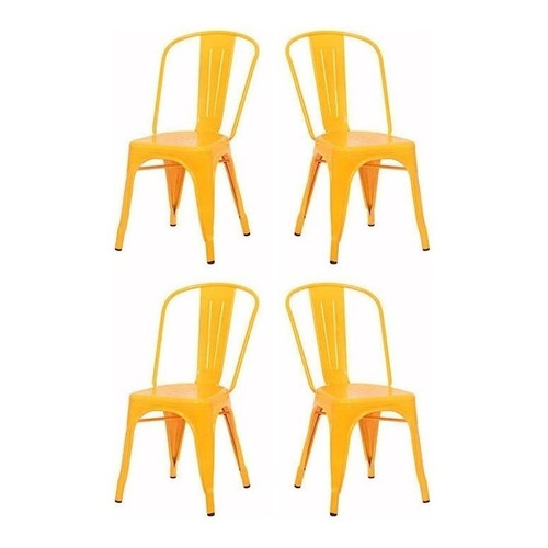 Set X4 Sillas Tolix - Desillas Cantidad de sillas por set 4 Color de la estructura de la silla Amarillo