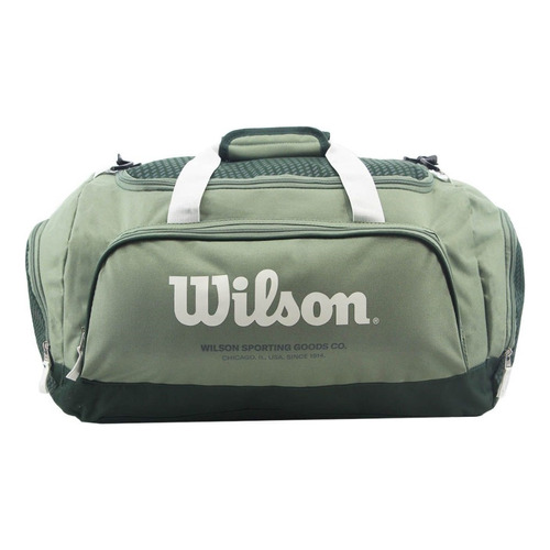 Bolso Wilson Deportivo Viaje Urbano Bolsillo Gimnasio Cierre Color Verde Liso