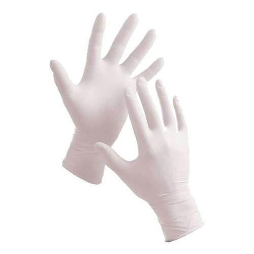 Guantes descartables antideslizantes Cleanguard color blanco talle S de látex en pack de 10 x 100 unidades