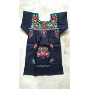 Vestido Mexicano Infantil Bebê T0 Bordado A Mão Original