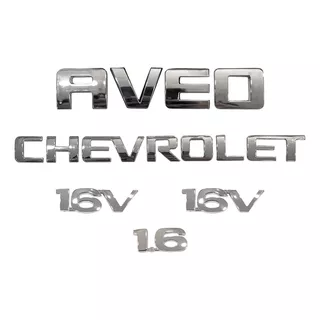 Kit De Emblemas Aveo 16v Chevrolet 1.6 (5 Piezas) 