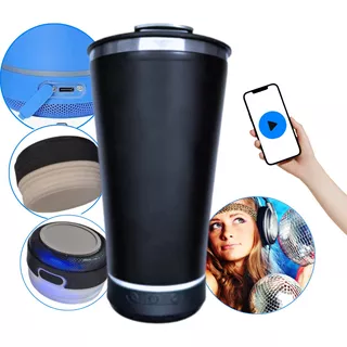 Copo Termico Caixa Som Bluetooth Tampa Abridor Cerveja 420ml