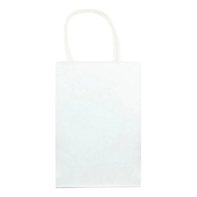 Bolsa De Papel Asa Chica 12pz  14.5cm X 21.5cm Tono Blanco