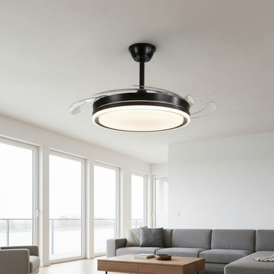 Ventilador Alisio 45w Dim 6 Veloc. Negro Aspas Retractil 46 Cm Negro Transparentes Plástico 3