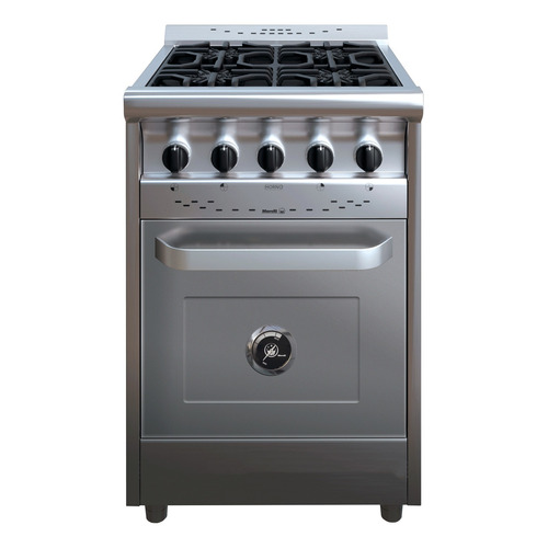 Cocina A Gas Morelli Chef 550 Termostatica Con Puerta Ciega Color Acero inoxidable