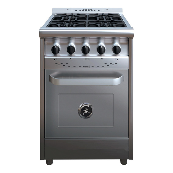 Cocina industrial Morelli Country 550 a gas 4 hornallas  acero inoxidable 220V puerta ciega 73L