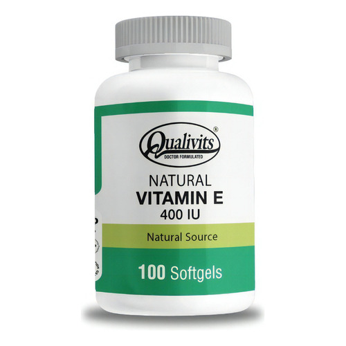 Natural Vitamina E Qualivits 400 Ui X 100 Cápsulas Blandas Sabor Natural