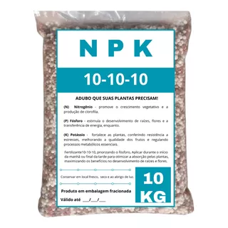 Adubo 10 10 10 Npk - 10kg Fertilizante N Potássio C/ Ureia
