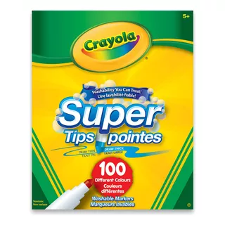 Crayola Super Tips - Marcadores Lavables De 100 Unidades Color Blanco