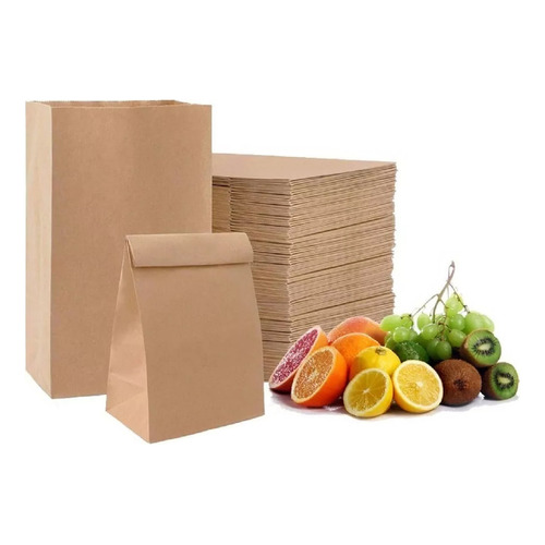 Bolsa Delivery Papel Kraf 20x30x11 Cm. Ecologicas X 100 U.