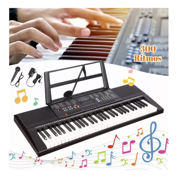 Teclado Musical Piano De 61 Teclas Electronico 300 Ritmos   