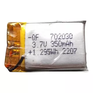 Bateria Lipo Recargable 350mah 3.7v 70x20x30 1.295wh 