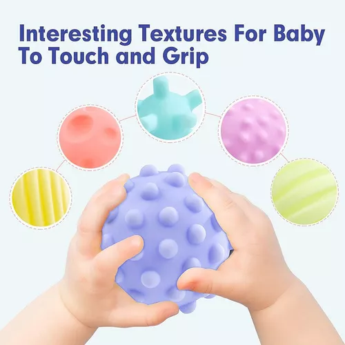 6pcs Pelotas Sensoriales Didácticas Para Bebé Con Texturas