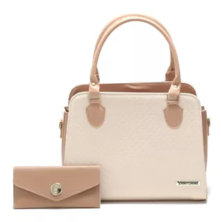 Bolsa Feminina Bicolor +carteira + Alça Transversal Oferta !