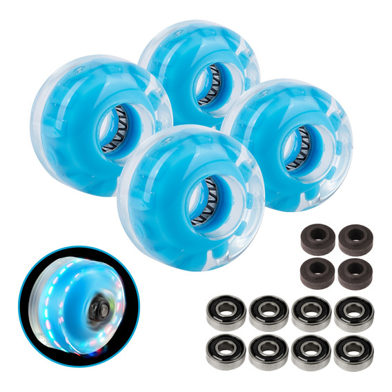 4 Llantas Ruedas Patineta Skate 52x30mm + 8 Baleros Abec 7