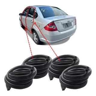 Kit Borracha 4 Portas Ford Fiesta Amazon Sedan 2003 A 2012