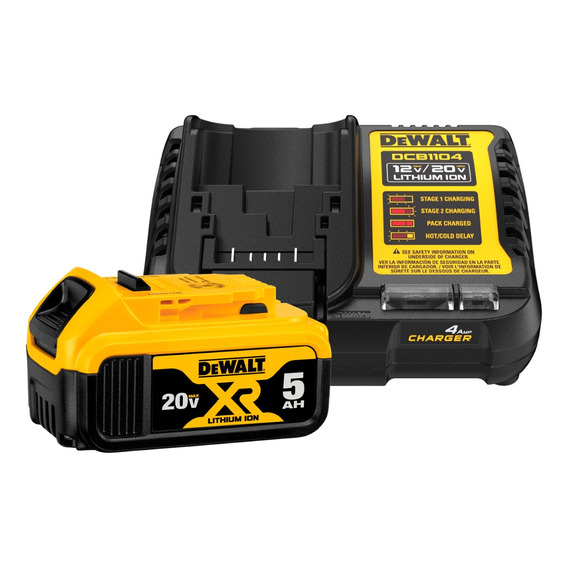 Starter Kit Batería 5.0ah 20v + Cargador Dewalt Dcb205-k3