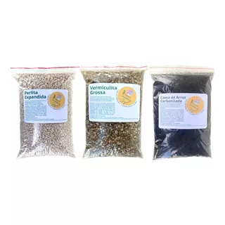 Kit Substrato Perlita, Vermiculita E Casca De Arroz Carb. 6l