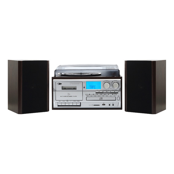 Tornamesa Bluetooth Con Cd Y Cassette + Parlantes Externos