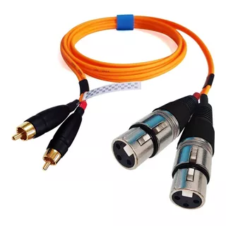 Cabo 2 Xlr 2 Rca Profissional De 5 Metros