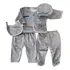 Conjunto Plush Bebé 5 Piezas 0a3 Meses Gris 0 A 3 Meses