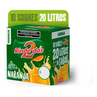 Jugo En Polvo Rindedos Naranja 13g X 10u 2 Lt