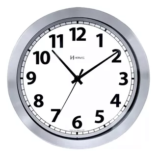 Relógio De Parede Herweg Aluminio Escovado 6713-079