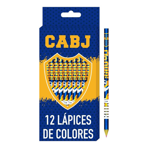 Lapices De Color Boca Juniors Caja X 12 Lapiz Colores Largos Color Del Trazo Amarillo