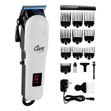 Máquina De Cortar Pelo Care By Gadnic Inalámbrica 10 Peines Accesorios Blanco