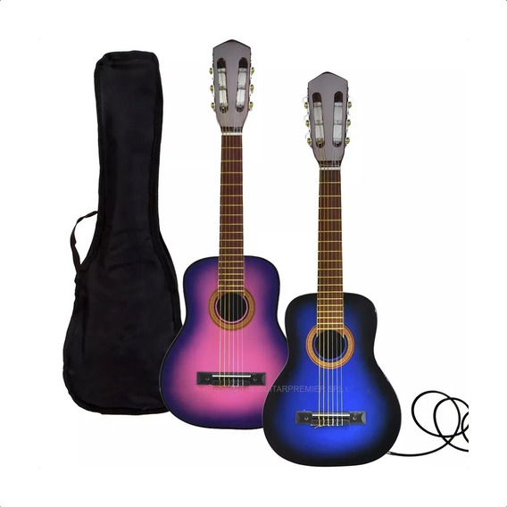 Guitarra Electro Criolla Niño Mini + Funda + Pua + Colores +