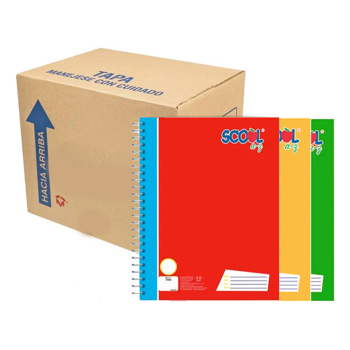 Caja 25 Cuadernos Libretas Profesional 100h Scool A Escoger Color Multicolor