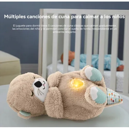 Nutria Peluche Que Respira Con Música,luces Y Movimientos  Respiratorios,ligero Y Confortable Peluche Para Dormir,adecuado Para Los  Niños Para Relajarse Y Dormir (nutria Caqui) | Cuotas sin interés