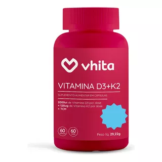 Suplemento Em Cápsulas Vitamina D3 2000ui Vhita Pote De 60un